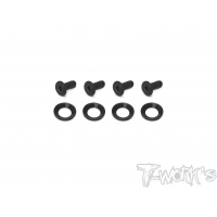 T-Works Engine Mount Washer And Screw Set （For Team Associated RC8 B3/B3.2/T3.2/T3.2E/Mugen MBX8R） Each 4 pcs.